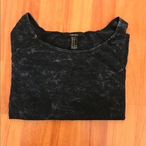 3/4 sleeve mineral dark gray/black top